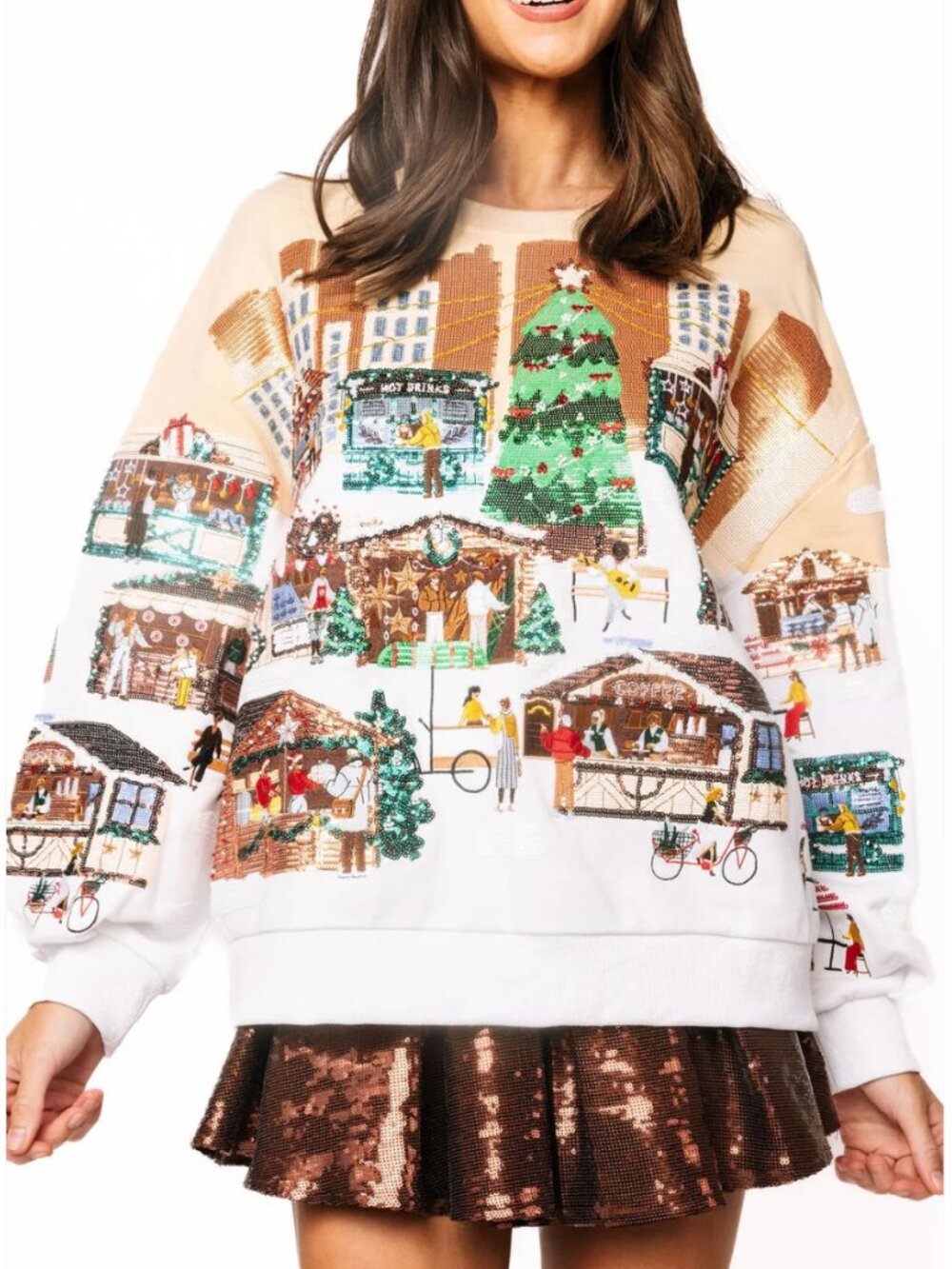 QUEEN OF SPARKLES Multi Christmas Market Sweatshirt